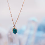 グリーンマラカイト　オーバルネックレス【Malachite green/Oval  necklace】