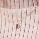 【3月誕生石】アイオライト　オーバルネックレス【Iolite/Oval necklace】