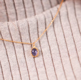 【3月誕生石】アイオライト　オーバルネックレス【Iolite/Oval necklace】