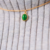 グリーンマラカイト　オーバルネックレス【Malachite green/Oval  necklace】