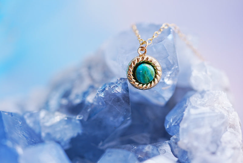 【10月誕生石】ブルーオパール　ヴィクトリアネックレス【Blue Opal/Victoria necklace】