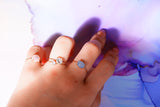 【3月誕生石】アクアマリン K10 ブリリアント4リング【Aquamarine/K10 Brilliant ring (4mm)】