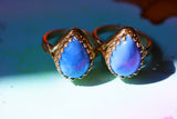 【10月誕生石】ブルーオパール　ペアシェイプLLリング【Blue Opal/Pear shape largest ring】