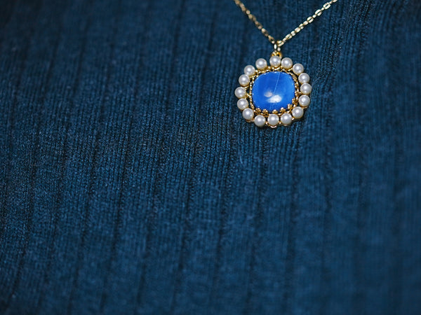 【10月誕生石】ブルーオパール 　アリアネックレス【Blue Opal/Aria necklace】