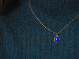 【12月誕生石】ラピスラズリ　オーバルLネックレス【Lapis Lazuli/Oval large necklace】