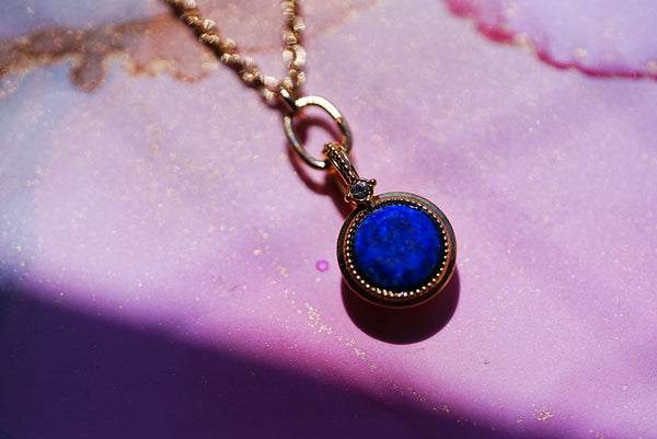 【12月誕生石】ラピスラズリ　アミュレットネックレス【Lapis lazuli/Amulet necklace】