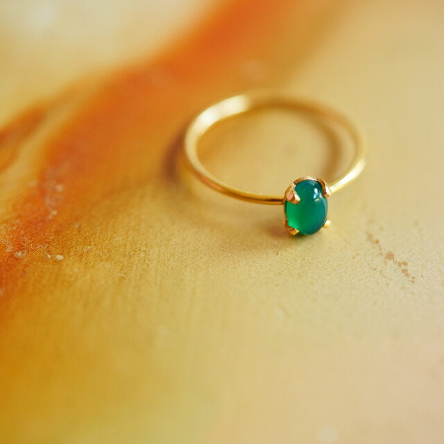 グリーンオニキス　オーバルSリング【Green Onyx/Oval small ring】