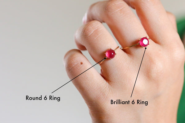 【7月誕生石】ルビー　K10 ブリリアント6リング【Ruby/K10 Brilliant ring (6mm)】