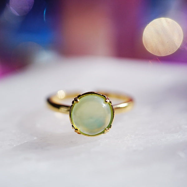 【Video/◎在庫限り】グリーンカルセドニー　ロンドリング【Green Chalcedony/Ronde ring】