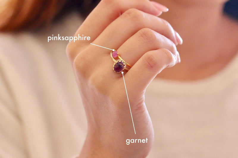 【△在庫限り/9月誕生石】ピンクサファイア　ラウンドリング【Pink Sapphire/Round ring】