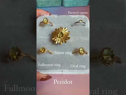 【Video/8月誕生石】ペリドット　スクエアSマリーリング【Peridot/Faceted square small ring】