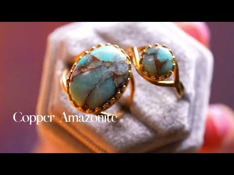 【Video】コッパーアマゾナイト　オーバルXLリング【Copper Amazonite/ Oval XL ring】