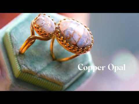 【◯在庫限り/Video/10月誕生石】コッパーオパール　オーバルXLリング【Copper Opal/Oval XL ring】