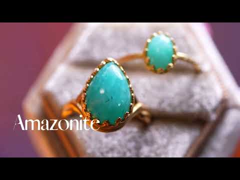 【Video】アマゾナイト　ペアシェイプLLリング【Amazonite/Pear shape largest ring】