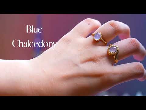 【Video】ブルーカルセドニー　オーバルLリング【Blue Chalcedony/Oval large ring】