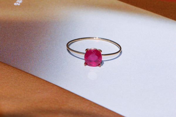【7月誕生石】ルビー　K10 ブリリアント6リング【Ruby/K10 Brilliant ring (6mm)】