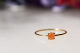 【6月誕生石】オレンジムーンストーン K10 ラウンド4リング【Orange Moonstone/K10 Round ring (4mm)】