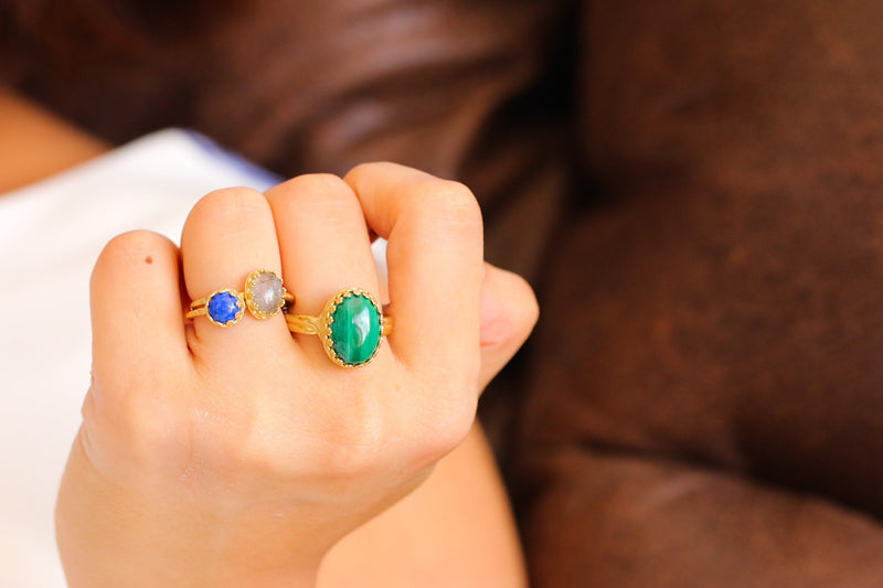 【12月誕生石】ラピスラズリ　フルムーンリング【Lapis Lazuli/Fullmoon ring】