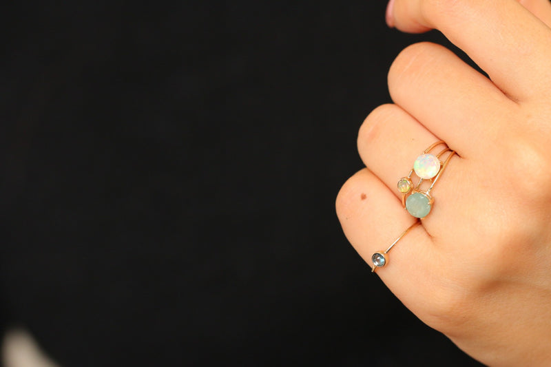 【Video/10月誕生石】オパール　K10 ブリリアント6リング【Opal/K10 Brilliant ring (6mm)】