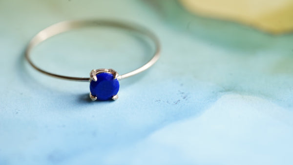【12月誕生石】ラピスラズリ　K10 ブリリアント4リング【Lapis Lazuli/K10 Brilliant ring (4mm)】