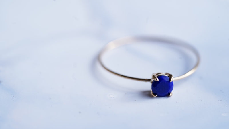 【12月誕生石】ラピスラズリ　K10 ブリリアント4リング【Lapis Lazuli/K10 Brilliant ring (4mm)】
