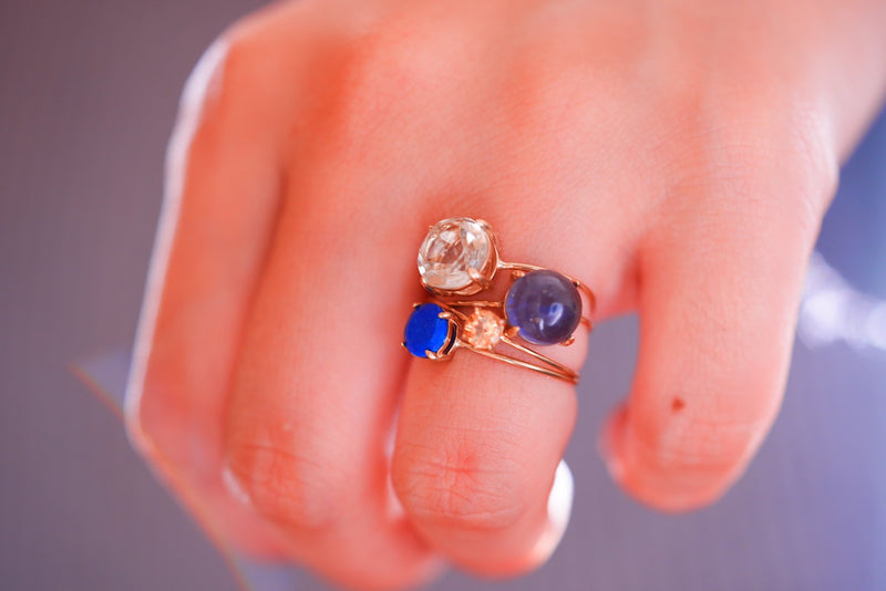 【12月誕生石】ラピスラズリ　K10 ブリリアント6リング【Lapis Lazuli/K10 Brilliant ring (6mm)】