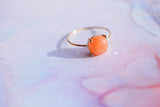 オレンジムーンストーン(グリッター)　K10ラウンド8リング【Orange Moonstone(Glitter)/K10 Round ring (8mm)】