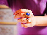 【◯在庫限り/Video/12月誕生石】ラピスラズリ　オーバルXLリング【Lapis lazuli/ Oval XL ring】